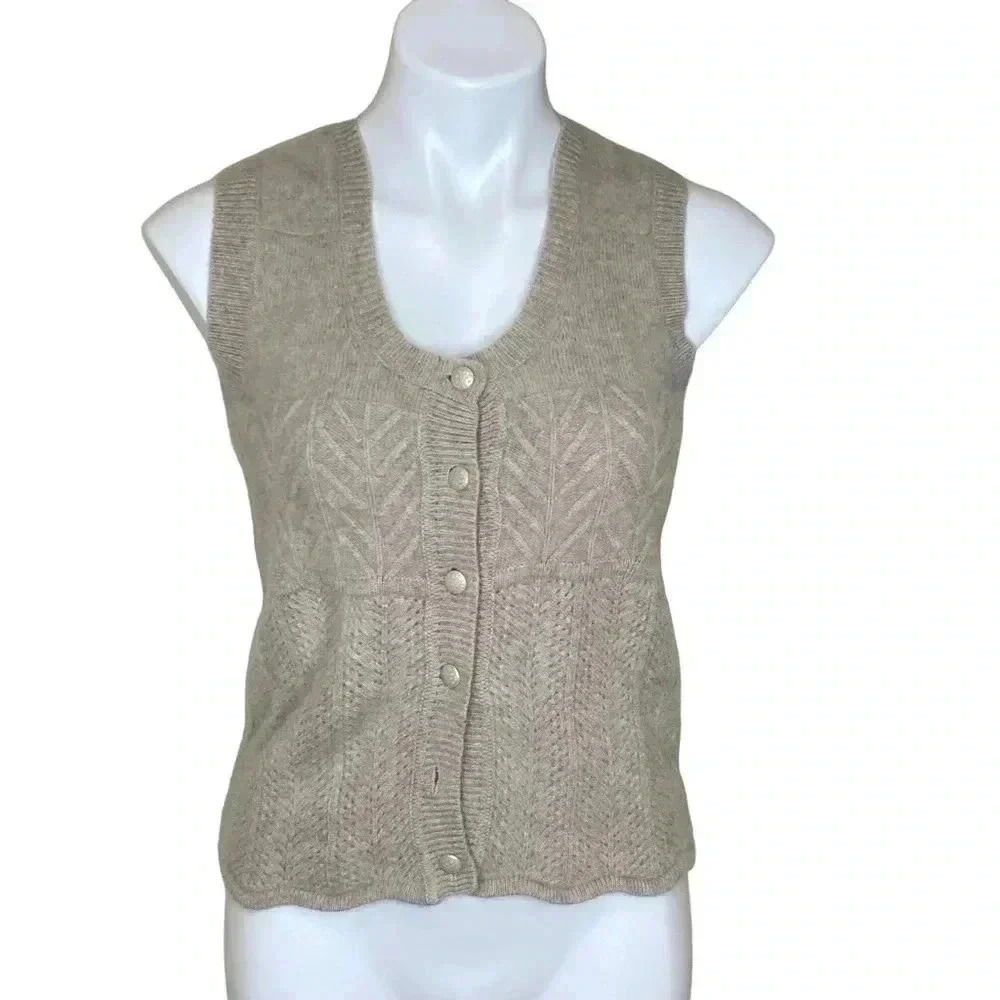 Vest Zume cashmere cardigan sweater vest neutral size small